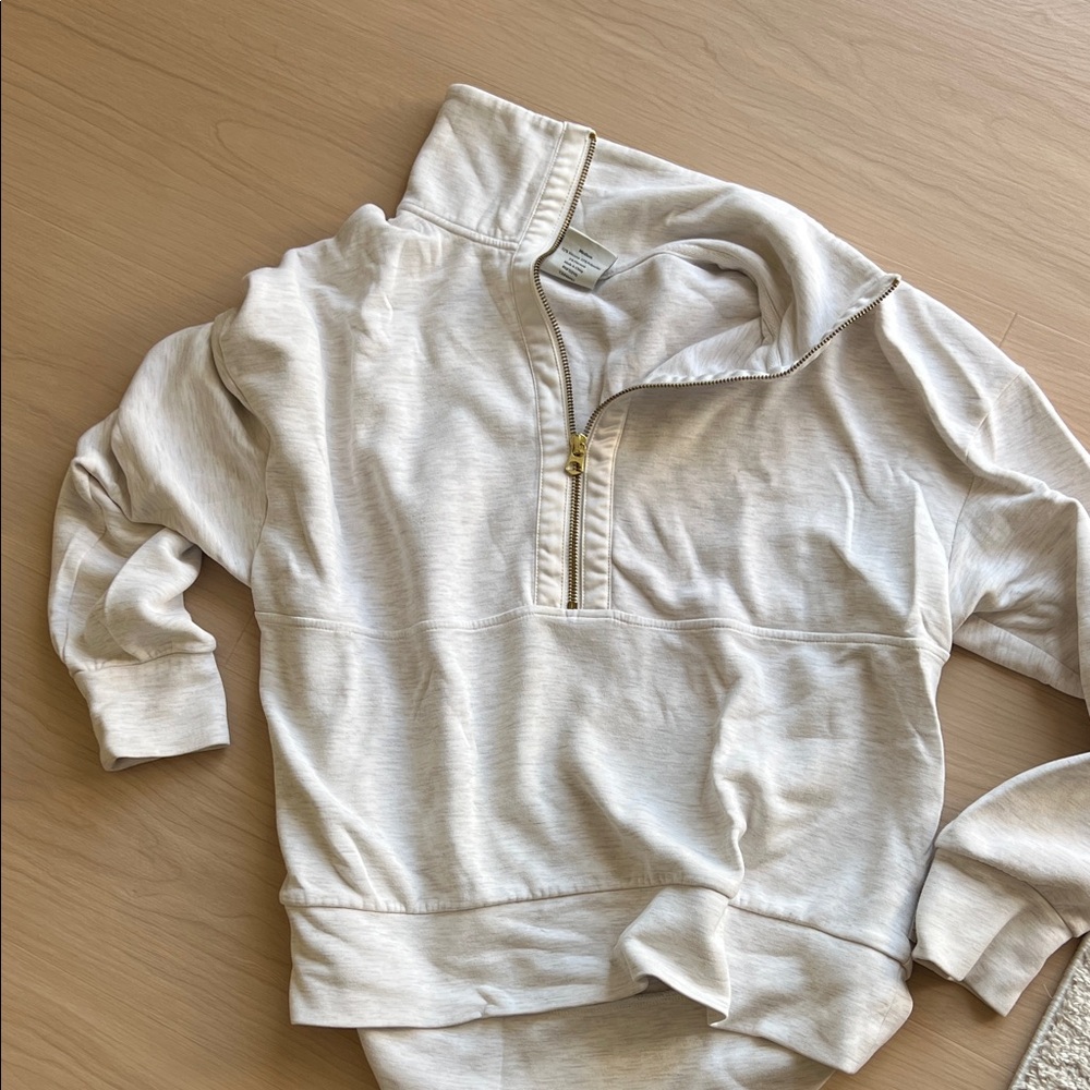 Cream Quarter-Zip Pullover